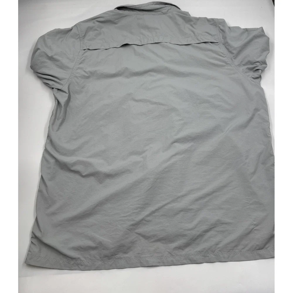 The North‎ Face Men's XXL Nylon Gray Long Sleeve Button Down Fishing Shirt